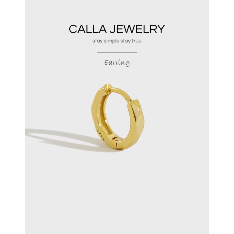 Khuyên tai bạc - Polygonal - CALLA JEWELRY l E023