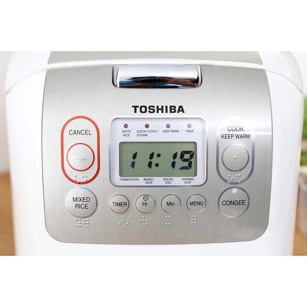 Nồi cơm điện tử Toshiba (Nhật Bản) RC-18NMFVN(WT) 1.8 lít Made in Thailand (Bảo hành chính hãng 12 tháng)