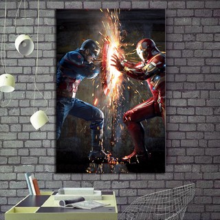 Tranh Treo Tường Khung Gỗ Họa Tiết Phim marvel avengers 3 captain america iron man avengers