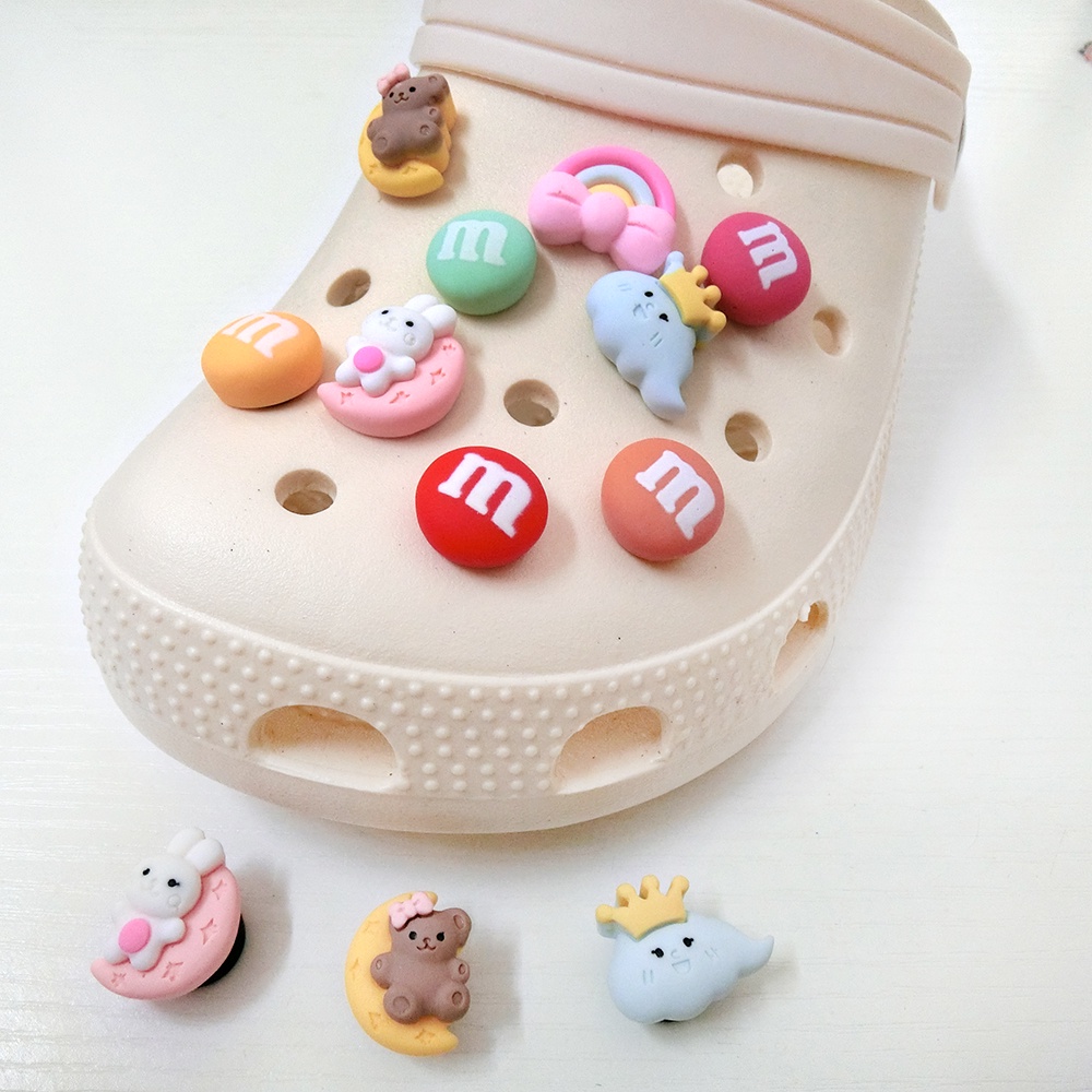 Khóa Giày Crocs Jibbitz Hình Thỏ/Gấu/Đám Mây/Bông Hoa