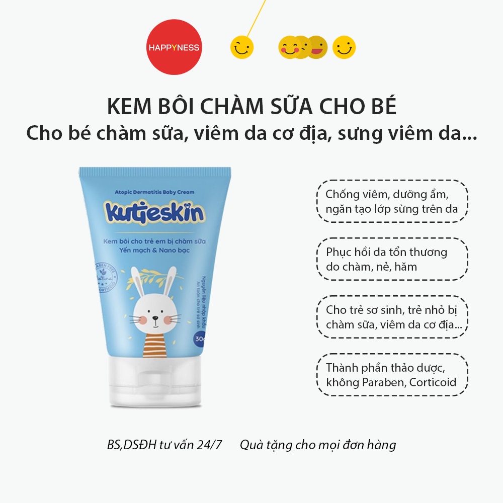 Bộ 3 KutieSkin cho bé - Kem chàm sữa, kem dịu mẩn ngứa, kem dưỡng ẩm cho trẻ sơ sinh và trẻ nhỏ