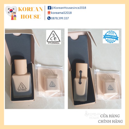 (Chính hãng) KEM NỀN 3CE MỊN LÌ VELVET FIT FOUNDATION_Mẫu mới tháng 3/2021 | BigBuy360 - bigbuy360.vn