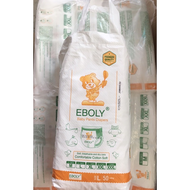 Combo 2 bịch bỉm EBOLY xuất Nhật 100M/100L/ 100XL/100XXL