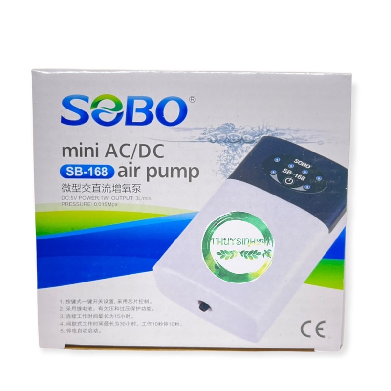 Máy oxi tích điện Sobo SB 168 | SB 268 sb168 sb268 sủi oxy tích điện sb 168 268 cho bể cá