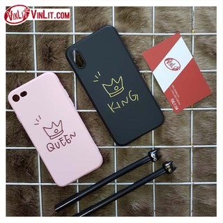 Ốp lưng Iphone Ốp đôi couple King Queen Hàng đẹp IPP180929A1