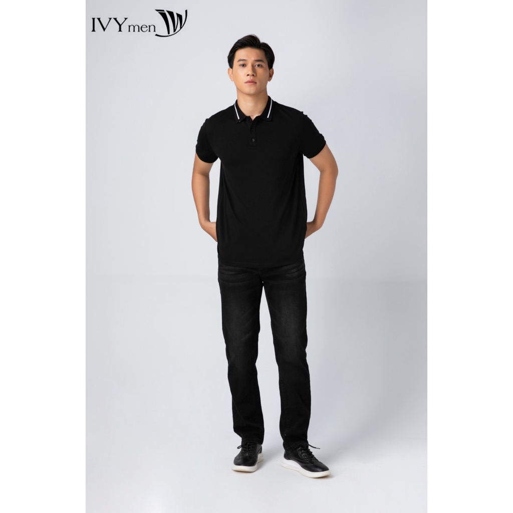 [NHẬP WABRTL5 GIẢM 10% TỐI ĐA 50K ĐH 250K ]Áo polo nam màu đen IVY moda MS 57E3047