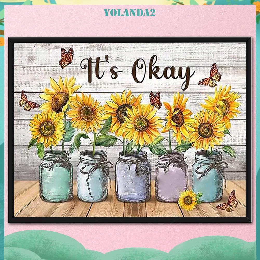 Toàn Bộ Tranh Thêu Chữ Thập 3 Sợi Cotton Hình Hoa Hướng Dương 11ct