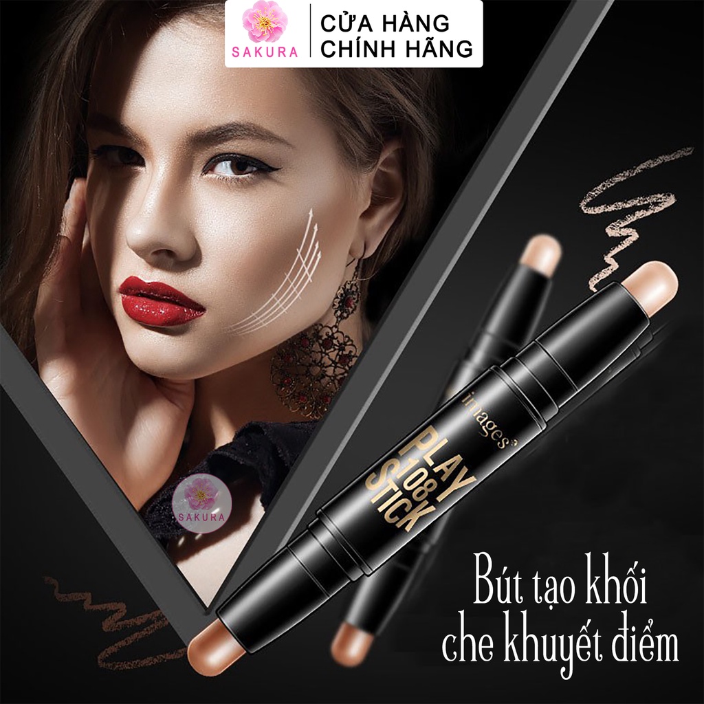 Bút tạo khối che khuyết điểm 2 đầu 3 chiều đa năng IMAGES makeup trang điểm nội địa trung SAKURA | BigBuy360 - bigbuy360.vn