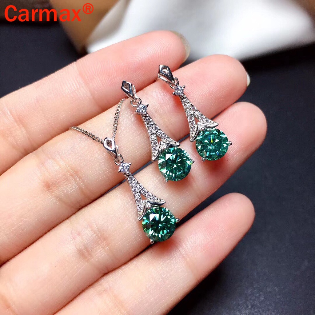 Bông Tai Hình Tháp Moissanite Đính Đá Toàn Diện