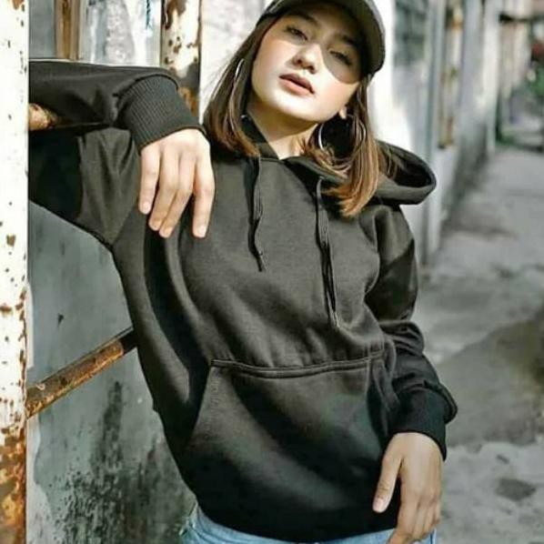 (Gw.10F 21s) Áo Khoác hoodie Màu Xám Đậm Phối Khóa Kéo Dành Cho Cặp Đôi