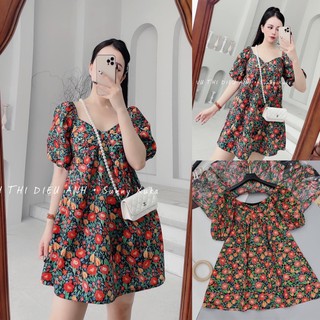 Đầm hoa xinh kiểu dáng bbdoll dễ thương🌸 Ảnh thật