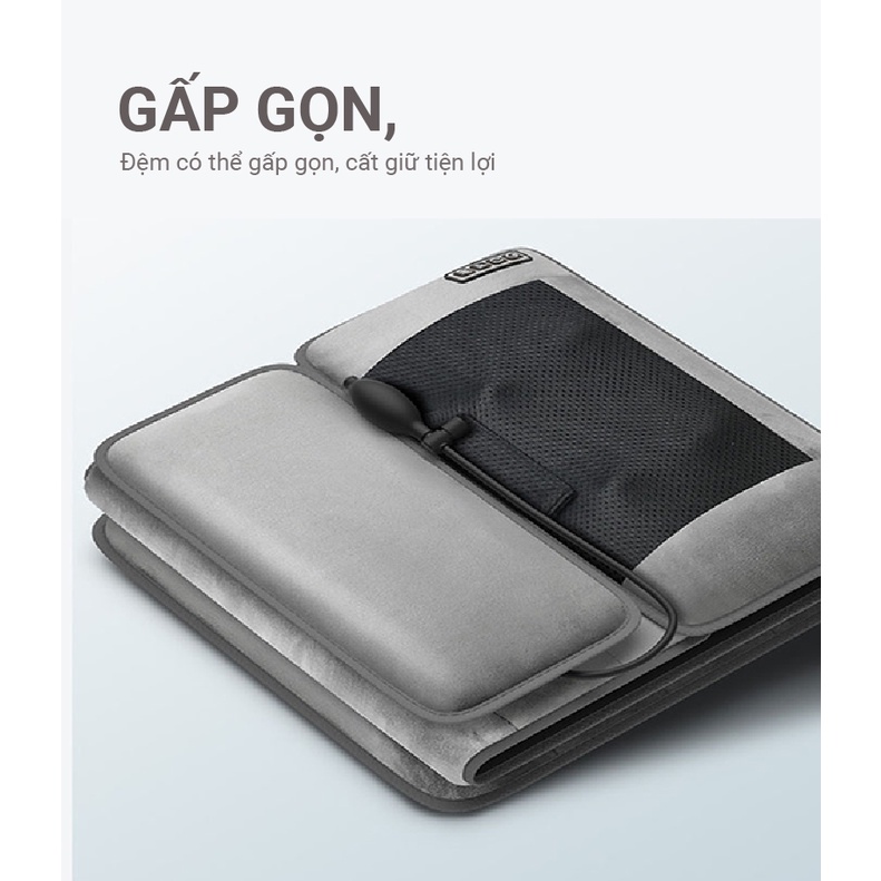 Nệm massage toàn thân VISPO VP-N20N giúp giảm đau mỏi, lưu thông khí huyết - Có gối massage hồng ngoại cổ vai gáy