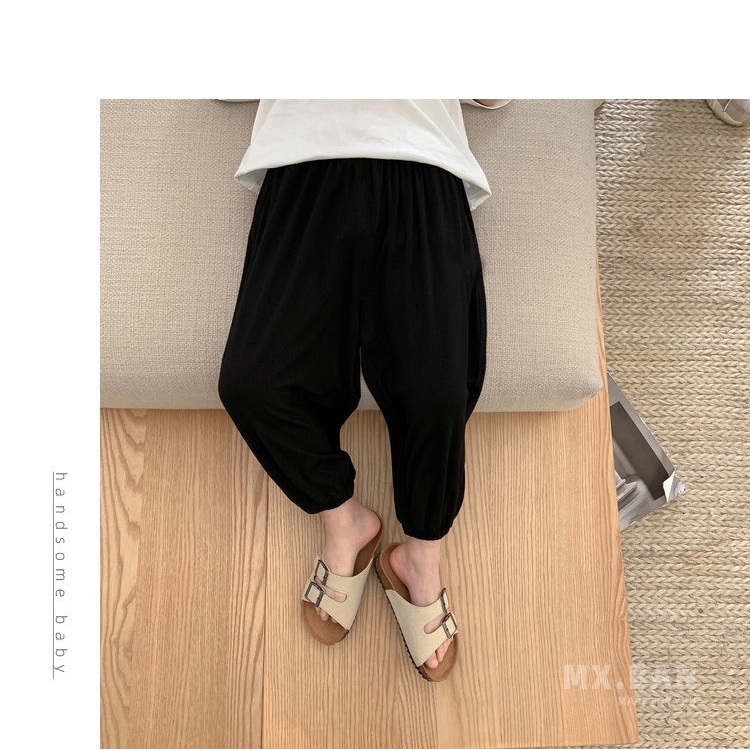 [Babycat] Hàng Có Sẵn Quần Dài Vải Lụa Lạnh Cotton Lạnh Mỏng Phong Cách Nhật Bản Hàn Quốc Chống Muỗi Thời Trang Mùa Hè Dành Cho Bé Trai Bé Gái