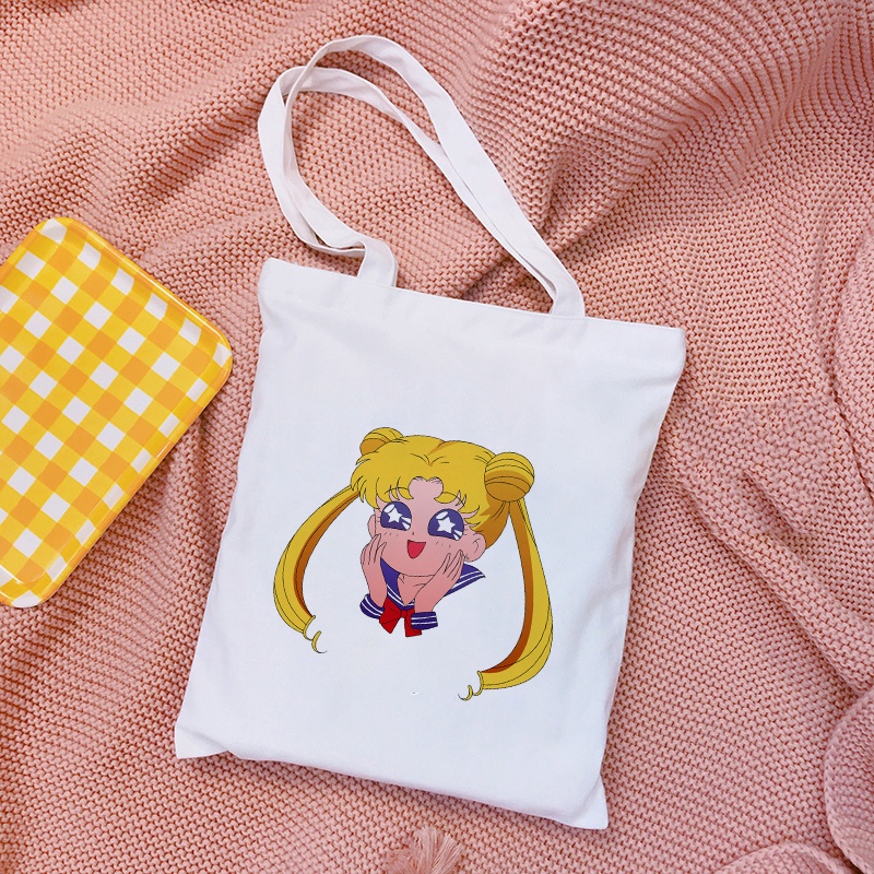 Sailor moon Túi tote Họa Tiết Thủy Thủ Mặt Trăng Hoạt Hình Phong Cách harajuku Cho Nữ