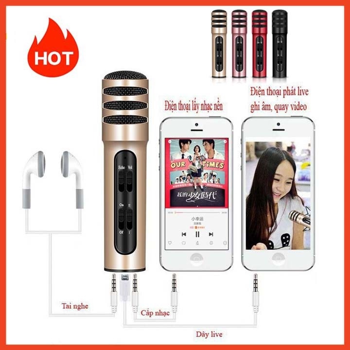 BỘ MICRO LIVESTREAM + KARAOKE TRÊN ĐIỆN THOẠI, LOA KÉO, DÀN ÂM THANH GIA ĐÌNH BAO HÁT HAY - MRPHUKIEN