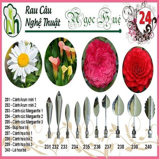 Dụng cụ làm thạch rau câu 3D Ngọc Huệ (bộ số 24 - hoa trà, hoa Arum mini, hoa cúc Maguerite)