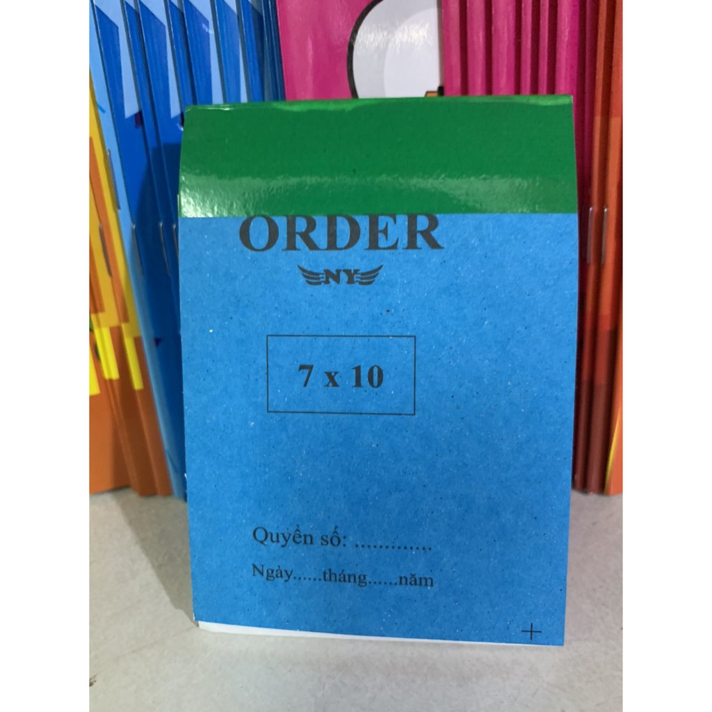 ORDER 2 liên có chữ 7X10 50 BỘ = 100 tờ có đế lót chống lem