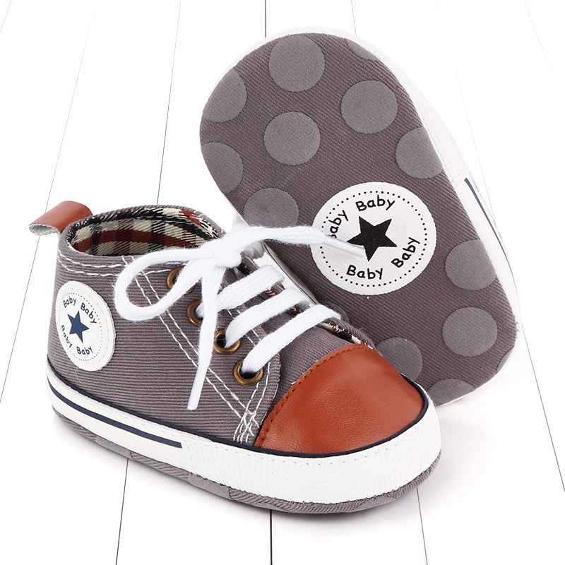 Giày Vải Canvas Thiết Kế Xinh Xắn Dành Cho Bé Sơ Sinh 0-1 Tuổi