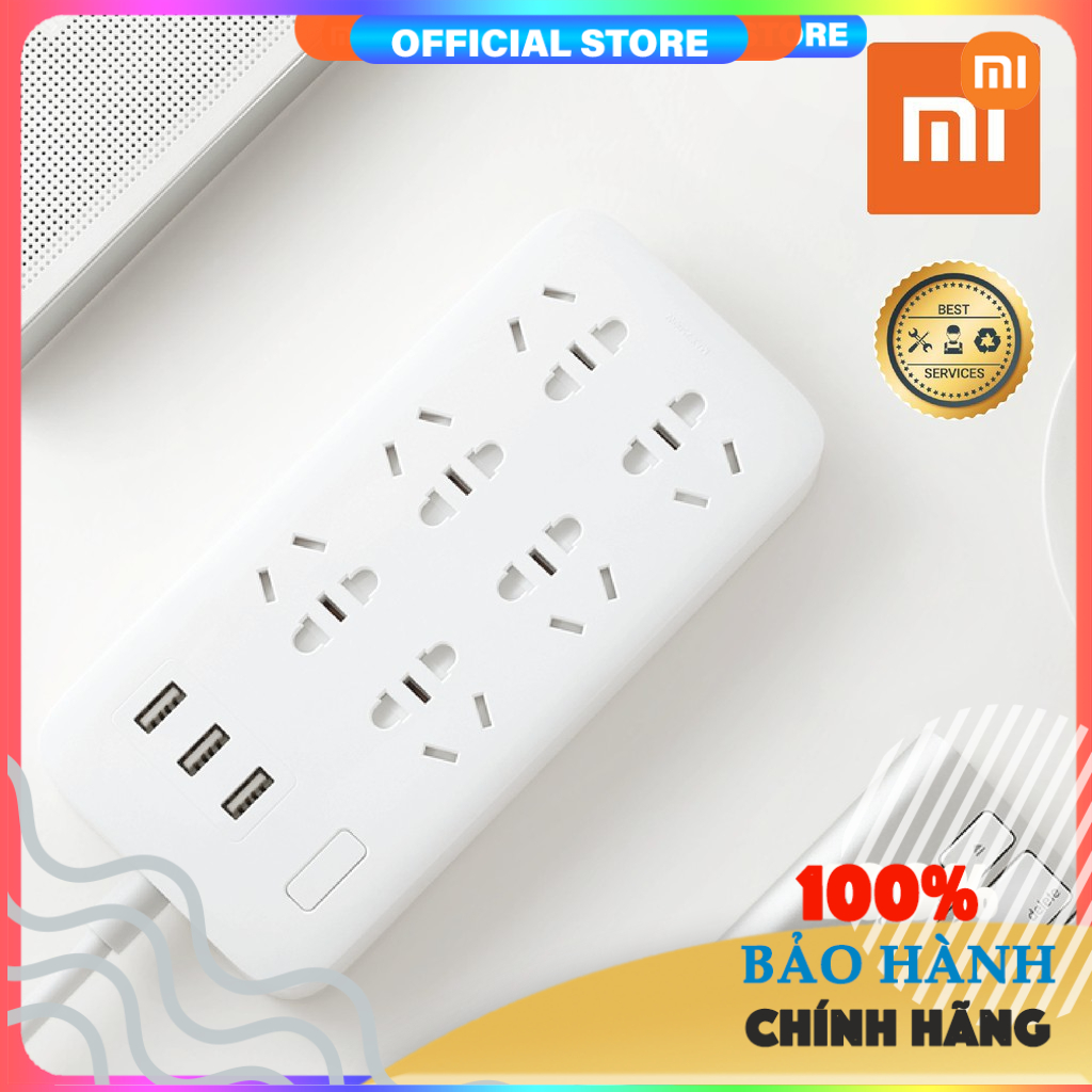 Ổ Cắm Điện 6 Plug-in 3-port USB Power Strip - Ổ Cắm Điện Xiaomi CX05 - Hàng Chính Hãng