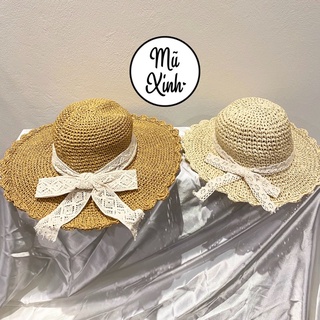 Mũ cói nón cói móc mềm mẹ và bé [Ảnh thật shop tự chụp 100%] (M09)