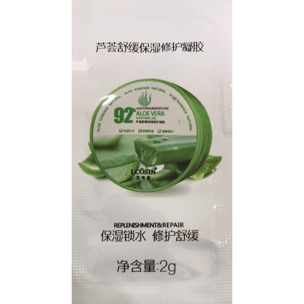 Gói gel lô hội dưỡng ẩm trắng mịn da 92% Aloe Vera Lcosin