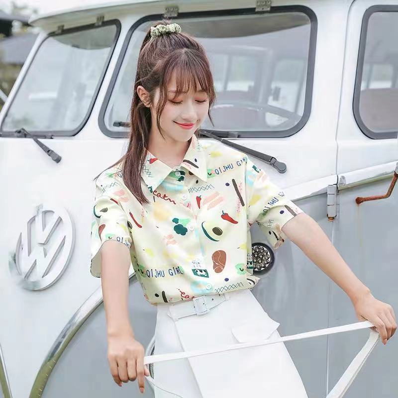 Áo Sơ Mi Tay Ngắn Dáng Rộng In Họa Tiết Hoa Phong Cách Hồng Kông Thời Trang Mùa Hè Dễ Phối Đồ Cho