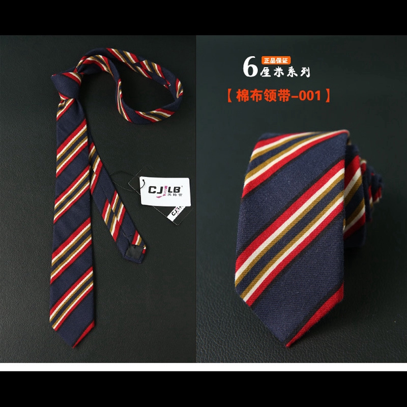 Cà vạt EFAN cotton bản rộng 6cm họa tiết kẻ sọc phong cách thanh lịch dành cho nam