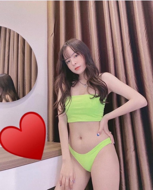 Bikini đồ bơi nữ thời trang hai mảnh sexy xanh neon