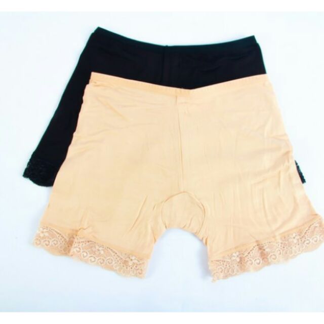 Quần mặc trong váy đáy lá mơ chân ren size L và XL ( da và đen)