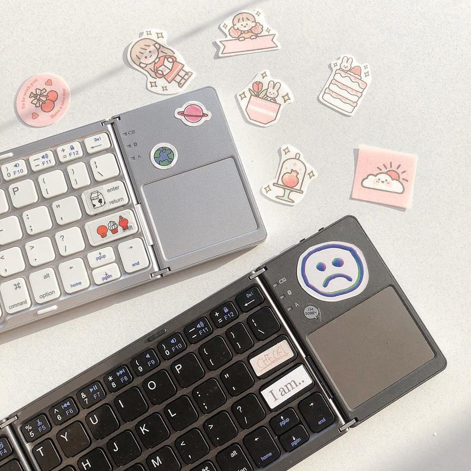 ✅Free Ship ✅Bàn Phím Mini Bluetooth Keyboard Kèm Touchpad B033 ✅ ( kèm sticker ) đáng yêu