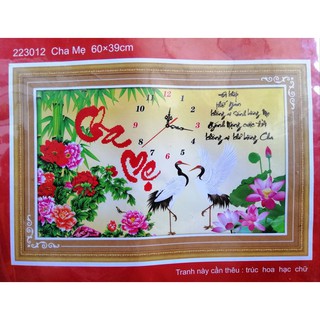Tranh thêu chữ thập Cha mẹ 223012 (chưa thêu)