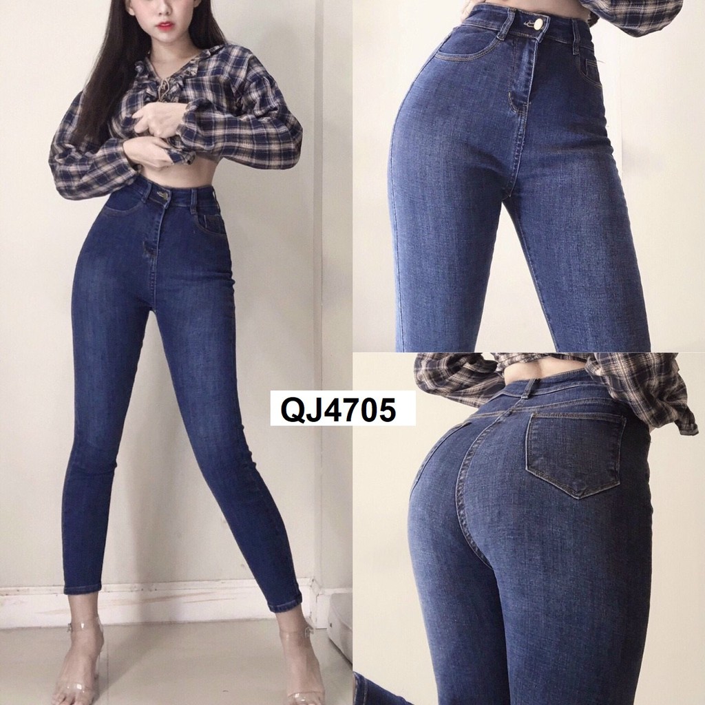Quần jeans nữ lưng cao phủ rốn QJ4705