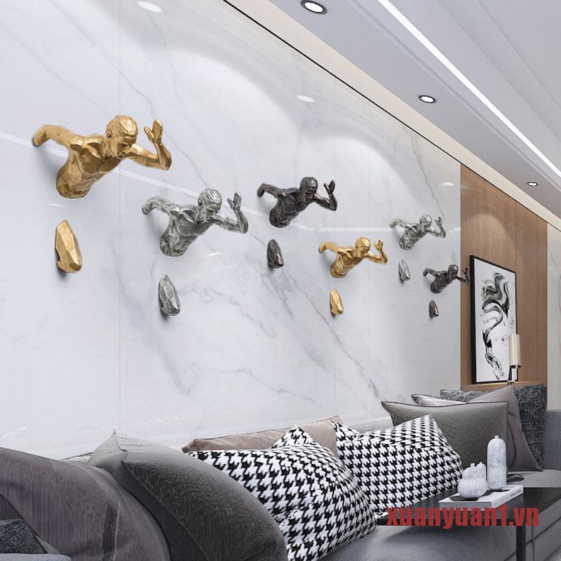 XUAN Creative Industrial Style Running Sculpture Resin LivingRoom Background Wa