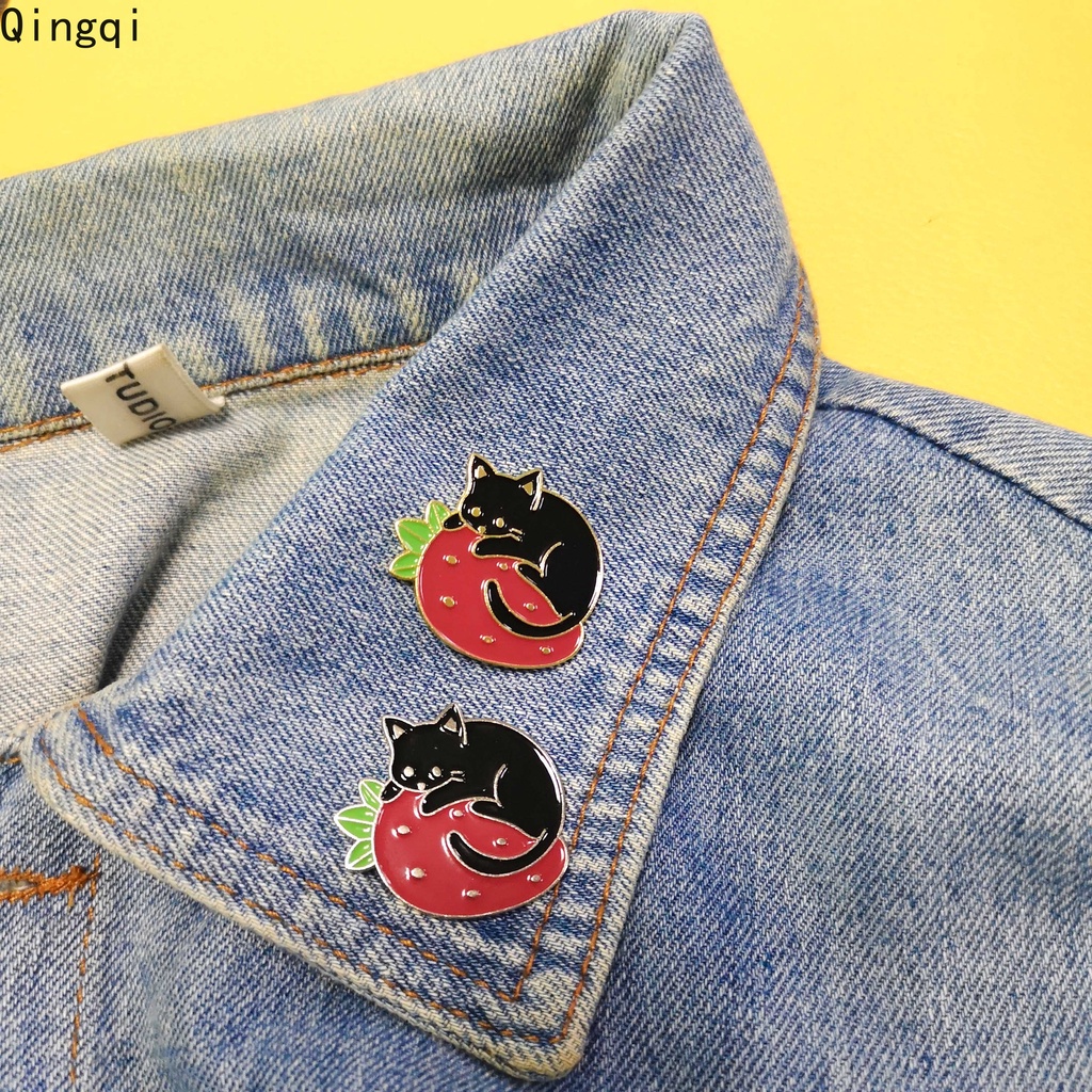 Ghim cài áo MISS ZOE hình mèo đen hoạt hình dễ thương