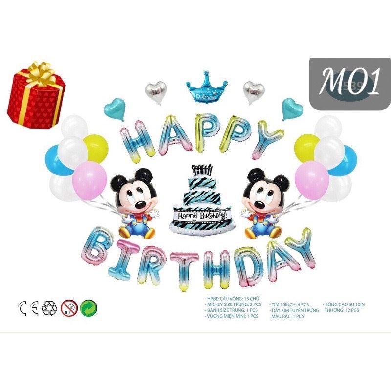 Set Bóng Sinh Nhật Chuột Mickey Minnie (Đọc Kỹ Trước Khi Mua)