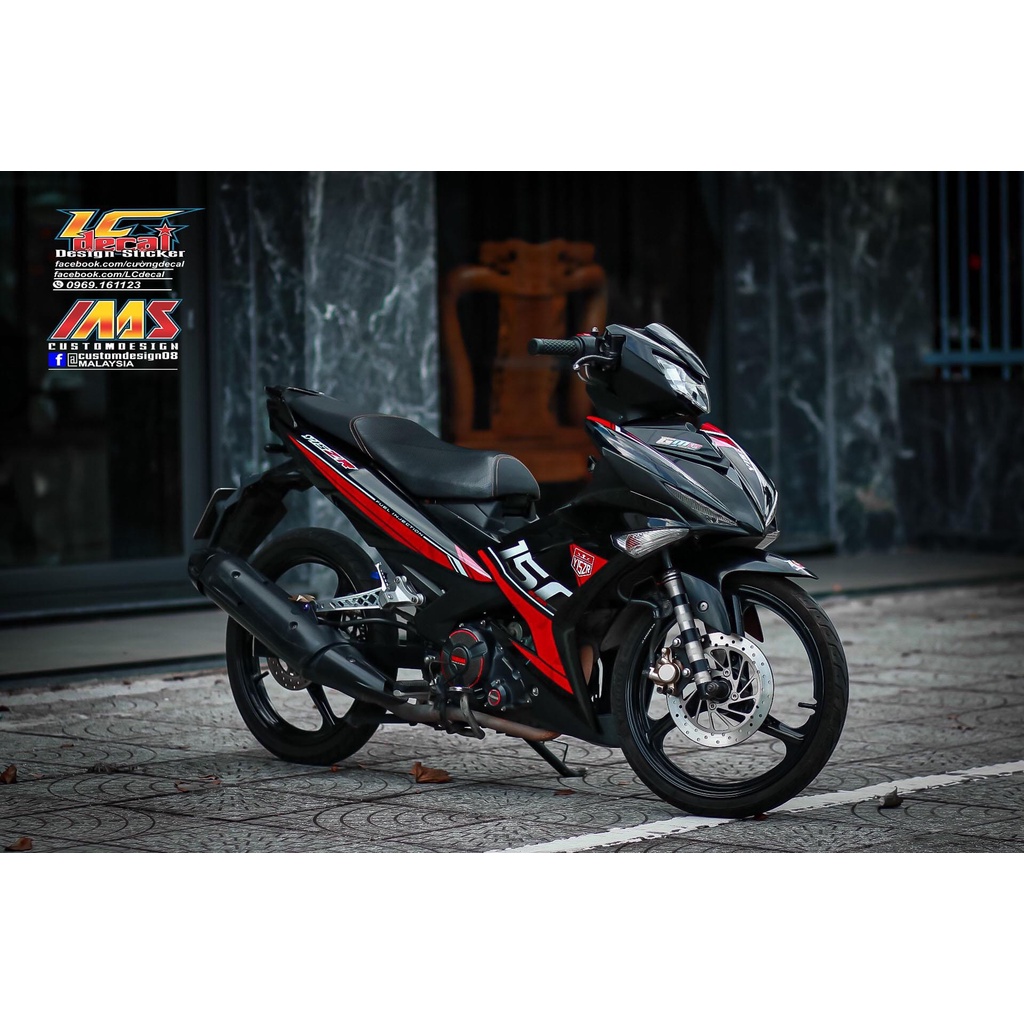 Tem rời exciter 150 đỏ đen mẫu y15zr , tem loại 3 lớp cao cấp