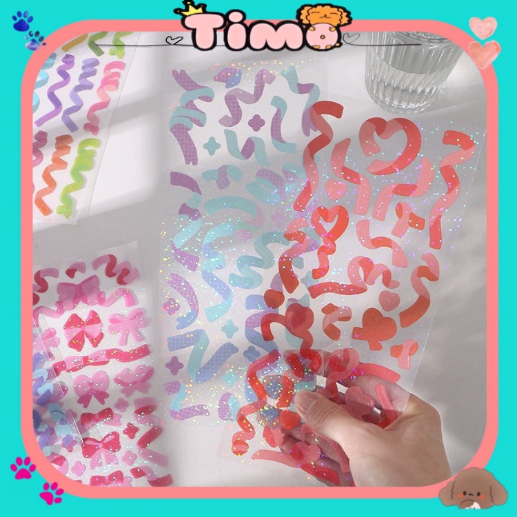 Sticker Hologram Dán Sổ Cute Dễ Thương Trang Trí Đồ Dùng Toploader Timo ST15