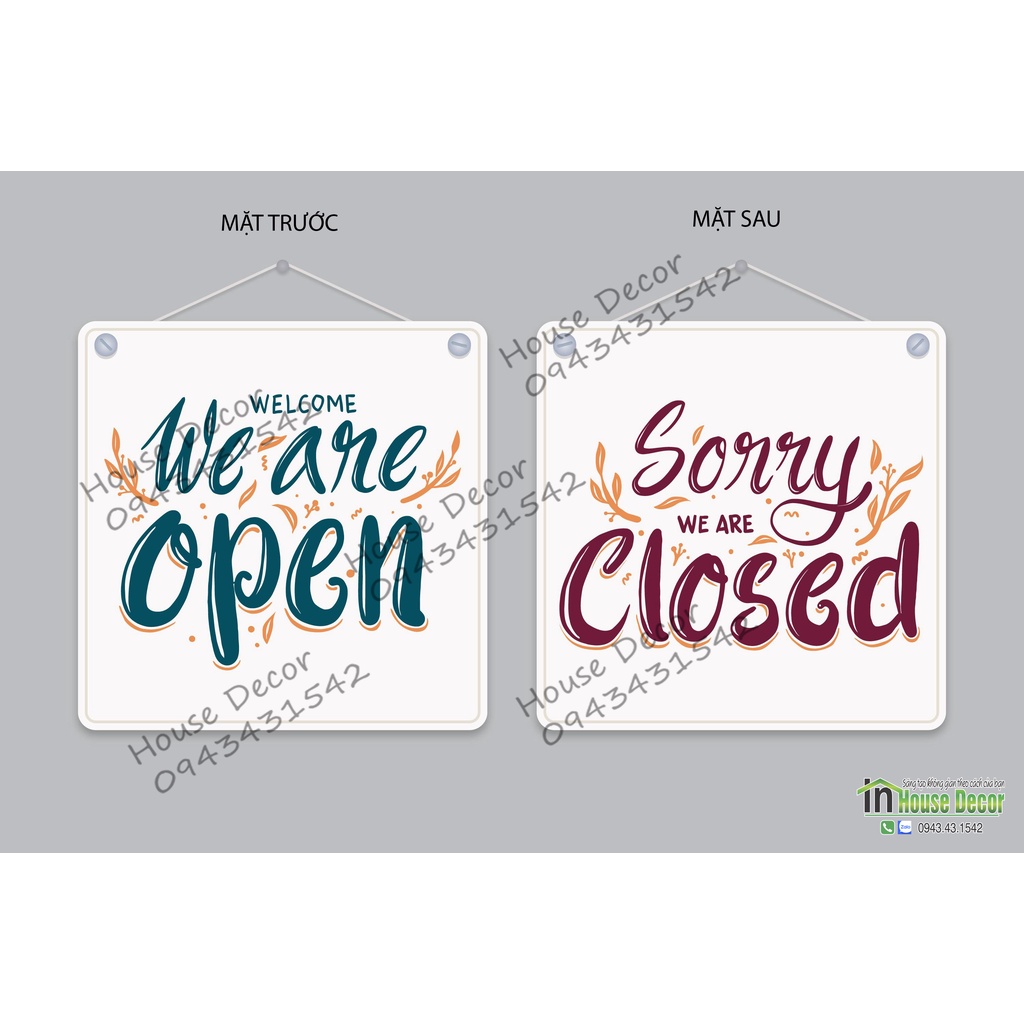 Biển Đóng - Mở Cửa - Biển Close - Open 2 Mặt Cho Cửa Hàng