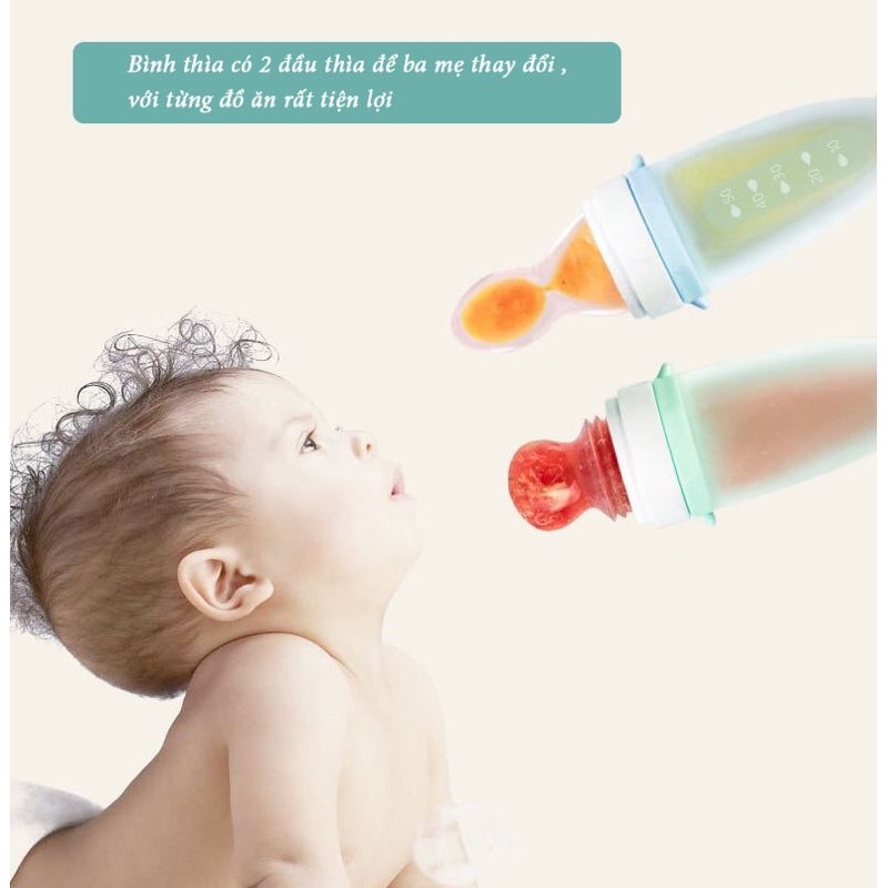 [HCM - SIÊU RẺ] Bình Thìa Kèm Túi Nhai Ăn Dặm VCOOL Tiện Dụng Cho Bé