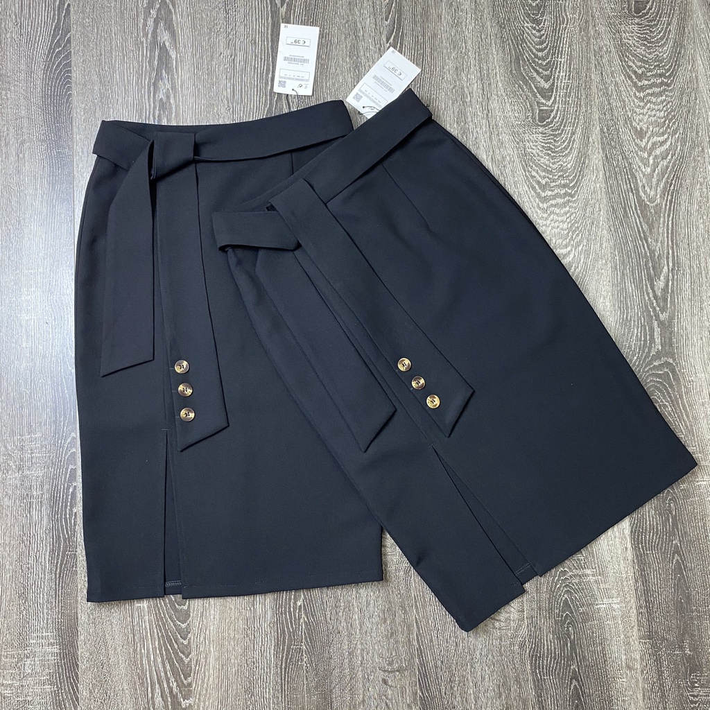 Chân váy bút chì dài công sở cạp cao xẻ tà Homieyl cao cấp, chân váy lưng cao dài qua gối màu đen chất vải đẹp | BigBuy360 - bigbuy360.vn