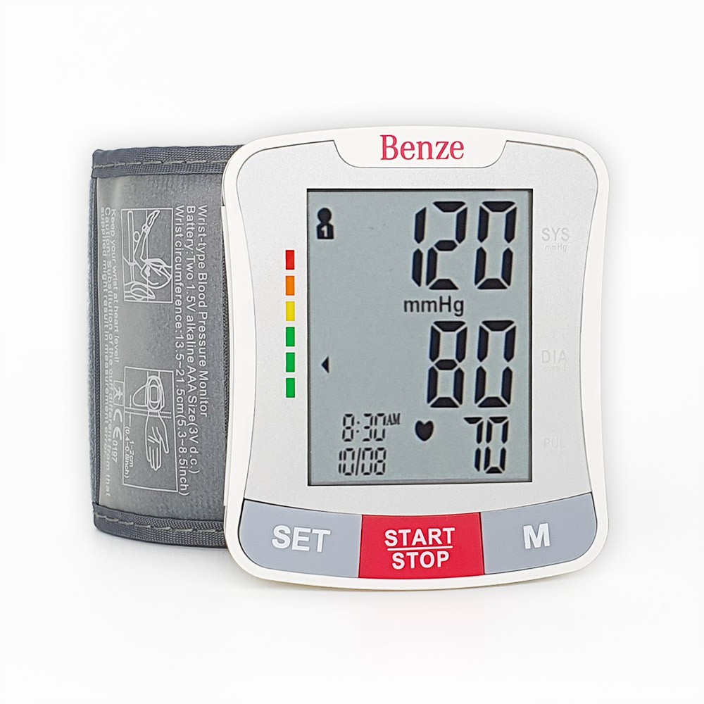 [NHẬP KHẨU ĐỨC] Máy đo huyết áp cổ tay Benze BP-2208 - Nhỏ gọn tiện mang đi - Đo huyết áp, đo nhịp tim nhanh, chính xác