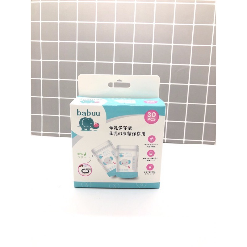 Hộp 30 túi trữ sữa Baby Babuu Nhật Bản 100ml