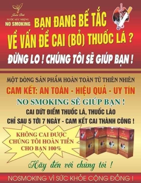 1Cai thuốc lá thuốc lào dứt điểm sau 5-7 ngày, được chiết xuất hoàn toàn từ thảo dược nên rất an toàn.