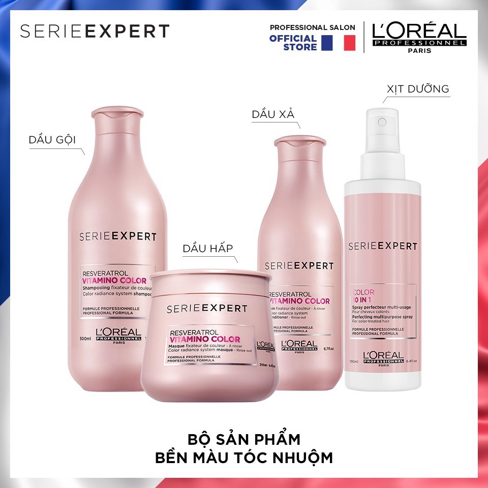 BỘ SẢN PHẨM BỀN MÀU TÓC NHUỘM LOREAL VITAMINO RESVERATROL