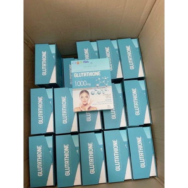 Trắng da GLUTATHIONE 1000  viên uống giảm nám mờ nhăn nâng tông tức thì. Hộp 30 viên