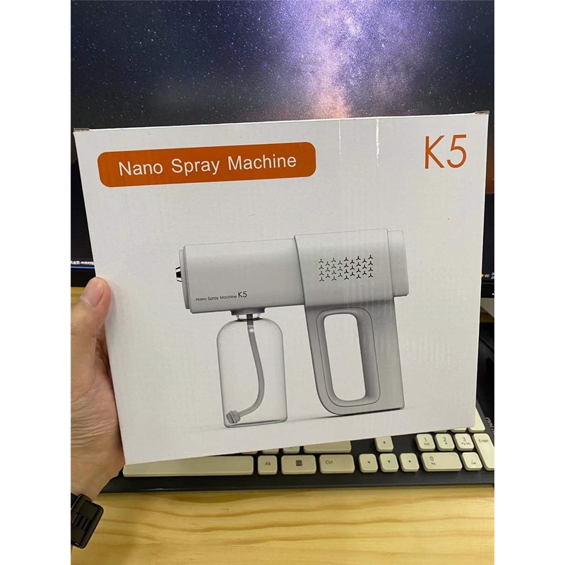 🔥Trong kho🔥 K5 380ml Máy phun khử trùng có thể sạc lại thiết bị phun khử trùng ánh sáng xanh máy phun khử trùng gia đình cầm tay domyhome