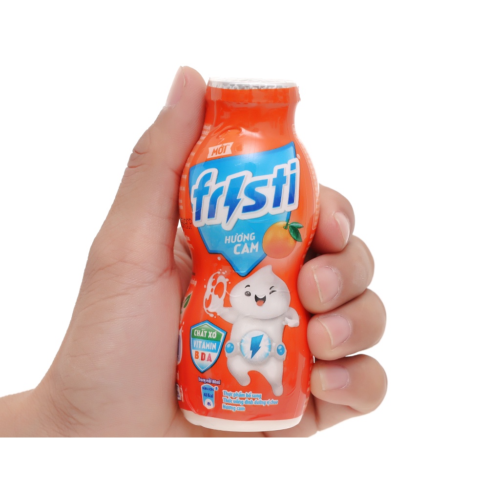 Vỉ 6 lọ sữa Fristi vị Dâu/ Cam/ Táo/ Nho/ Đào tiên