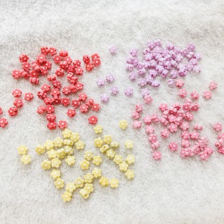 Cườm nhựa hoa mai 3d nhiều màu làm vòng tay dễ thương hạt bông size 6mm trang trí handmade