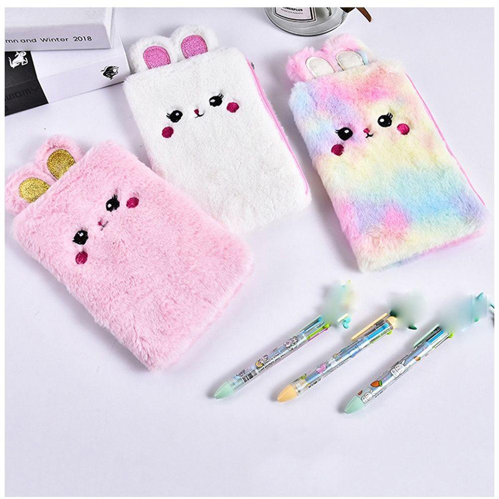 Túi Đựng Bút Phối Lông Sáng Tạo Sức Chứa Lớn Sắp Xếp Gọn Gàng Cho Học Sinh