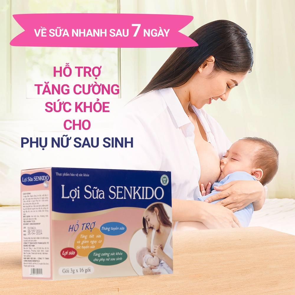 Cốm lợi sữa Senkido thông tắc tuyến sữa, mẹ tràn trề sữa, gọi sữa về nhanh, tăng dinh dưỡng trong sữa mẹ